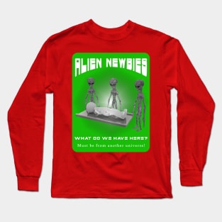 Alien Newbies - Green and White Long Sleeve T-Shirt